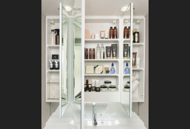 シティタワー葵の三面鏡付洗面化粧台