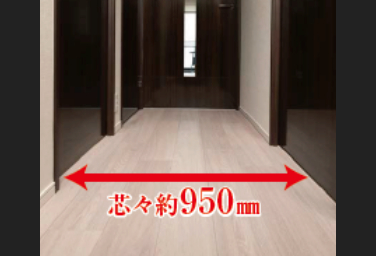 シティタワー葵のゆとりある廊下幅