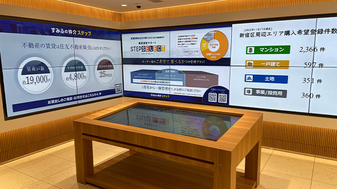 シティタワー葵の店頭パネル＆デジタルサイネージ